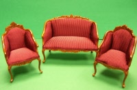 Louis XV Sitzgruppe weinrot