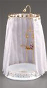 Dusche Gold Karo Porzellandusche mit Sioffvorhang 