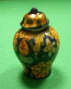 Vase Deckelvase China Dekor dunkel 