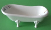 Badewanne weiss-blau Guss