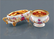 2 Vasen goldene Schalen 