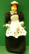 Biegepuppe Hausmädchen dunkles Kleid 