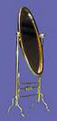 Standspiegel oval Messing