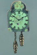 Wanduhr Englische Rose grün Reutter 